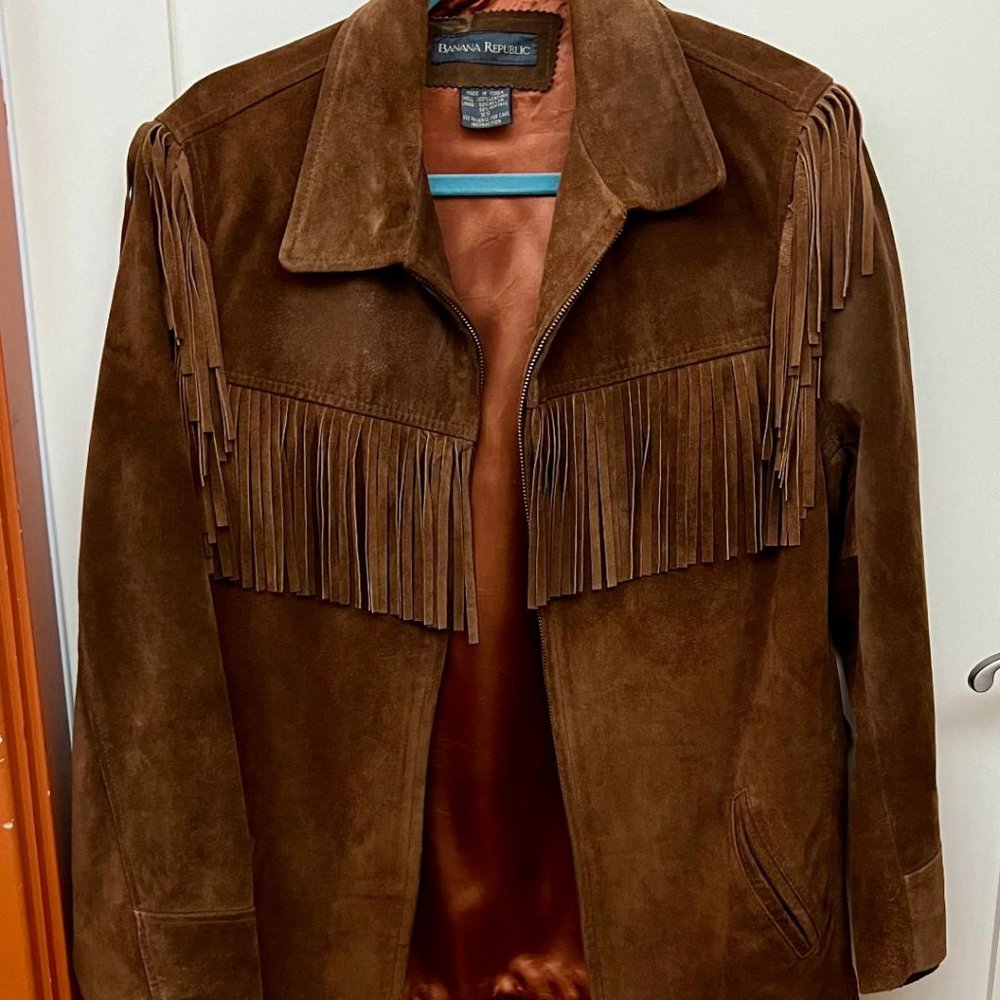 Banana Republic suede fringe jacket